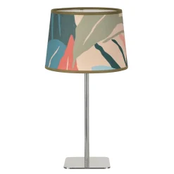 Abat-jour cylindre Montara tissu feuillage Ø20cm Corep