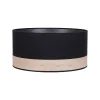 Abat-jour cylindre noir bandeau effet bois Ø40cm Corep