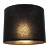 Abat-jour cylindrique E27 H25 Coton Noir