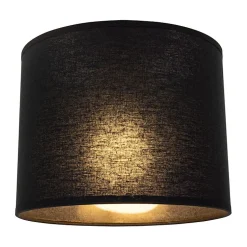 Abat-jour cylindrique E27 H25 Coton Noir