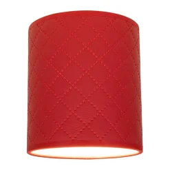 Abat-jour cylindrique E27 H20 Tissu Rouge