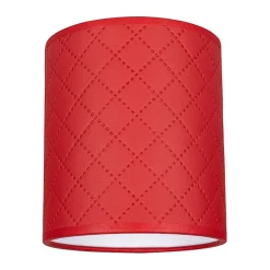 Abat-jour cylindrique E27 H20 Tissu Rouge