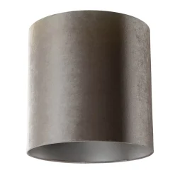 Abat-jour cylindrique en velours taupe 40/40/40