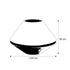 Abat-jour double en velours avec motif feuilles, beige et intérieur doré