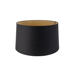 Abat-jour en coton noir 45/50/28 avec intérieur doré