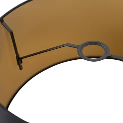 Abat-jour en coton noir 40/45/25 avec intérieur doré