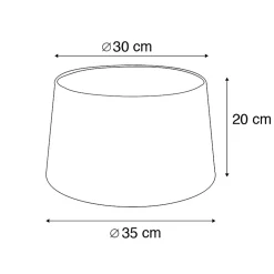 Abat-jour en coton noir 35/30/20 avec intérieur doré