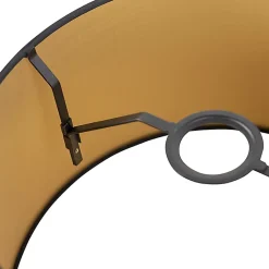 Abat-jour en coton noir 35/30/20 avec intérieur doré