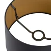 Abat-jour en coton noir 32/25/18 avec intérieur doré