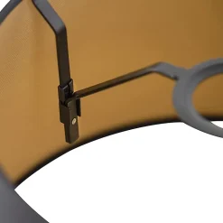 Abat-jour en coton noir 32/25/18 avec intérieur doré