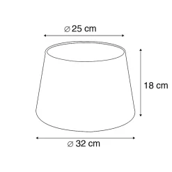 Abat-jour en coton noir 32/25/18 avec intérieur doré
