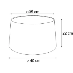 Abat-jour en coton noir avec intérieur doré 40/35/22