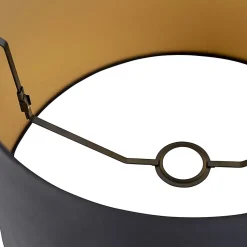 Abat-jour en coton noir avec intérieur doré 40/35/22