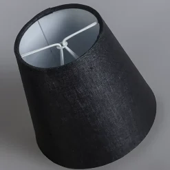 Abat-jour en lin à clipser noir 12 cm rond