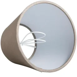 Abat-jour en lin à clipser taupe 12 cm rond