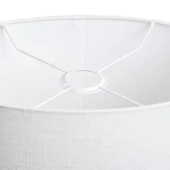 Abat-jour en lin blanc ovale 35/23/18