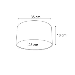 Abat-jour en lin blanc ovale 35/23/18