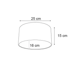 Abat-jour en lin blanc ovale 25/16/15