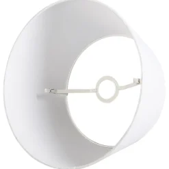 Abat-jour en lin blanc rond incliné 35/30/20