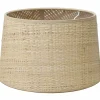 Abat-jour en raphia et tissu Ø28cm Seynave Conica