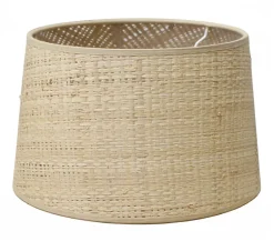 Abat-jour en raphia et tissu Ø28cm Seynave Conica