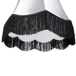 Abat-jour en soie noir avec gris 45 cm - Granny