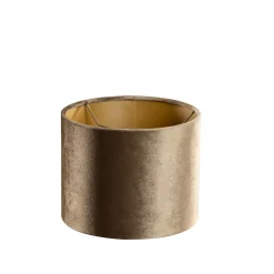 Abat-jour en velours bronze avec intérieur doré 18/18/14