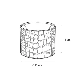 Abat-jour en velours effet crocodile avec intérieur doré 18/18/14
