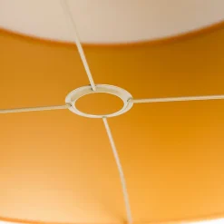 Abat-jour en velours jaune 50/50/25 avec intérieur doré