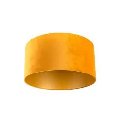 Abat-jour en velours jaune 50/50/25 avec intérieur doré