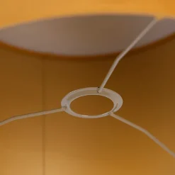 Abat-jour en velours jaune 35/35/20 avec intérieur doré