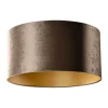 Abat-jour en velours marron avec intérieur doré 50/50/25