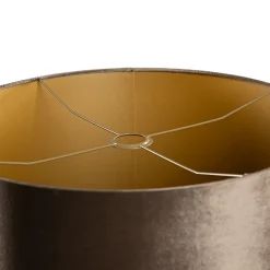 Abat-jour en velours marron avec intérieur doré 50/50/25