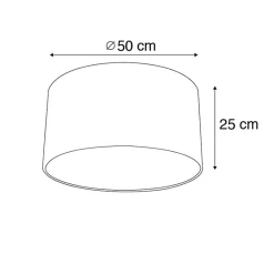 Abat-jour en velours marron avec intérieur doré 50/50/25