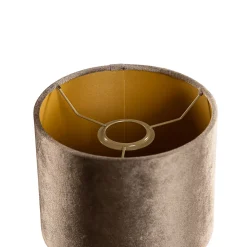 Abat-jour en velours marron avec intérieur doré 18/18/14