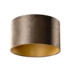 Abat-jour en velours marron avec intérieur doré 35/35/20