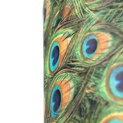 Abat-jour en velours motif paon 50/50/25 avec intérieur doré