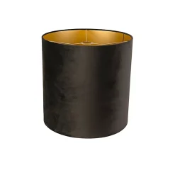 Abat-jour en velours noir 40/40/40 avec intérieur doré