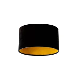Abat-jour en velours noir ovale 25/16/15