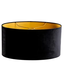 Abat-jour en velours noir ovale 50/33/25