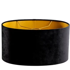 Abat-jour en velours noir ovale 35/23/18