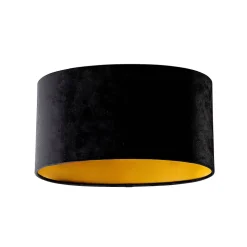 Abat-jour en velours noir ovale 35/23/18