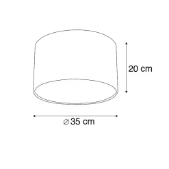 Abat-jour en velours noir 35/35/20 avec intérieur doré