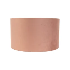 Abat-jour en velours rose 35/35/20 avec intérieur doré