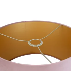 Abat-jour en velours rose 35/35/20 avec intérieur doré