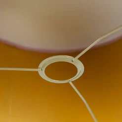 Abat-jour en velours rose 35/35/20 avec intérieur doré