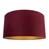 Abat-jour en velours rouge 50/50/25 avec intérieur doré