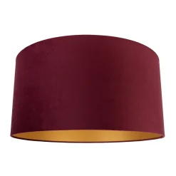 Abat-jour en velours rouge 50/50/25 avec intérieur doré