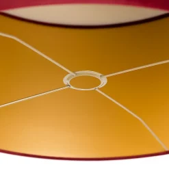 Abat-jour en velours rouge 50/50/25 avec intérieur doré