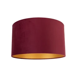 Abat-jour en velours rouge 35/35/20 avec intérieur doré